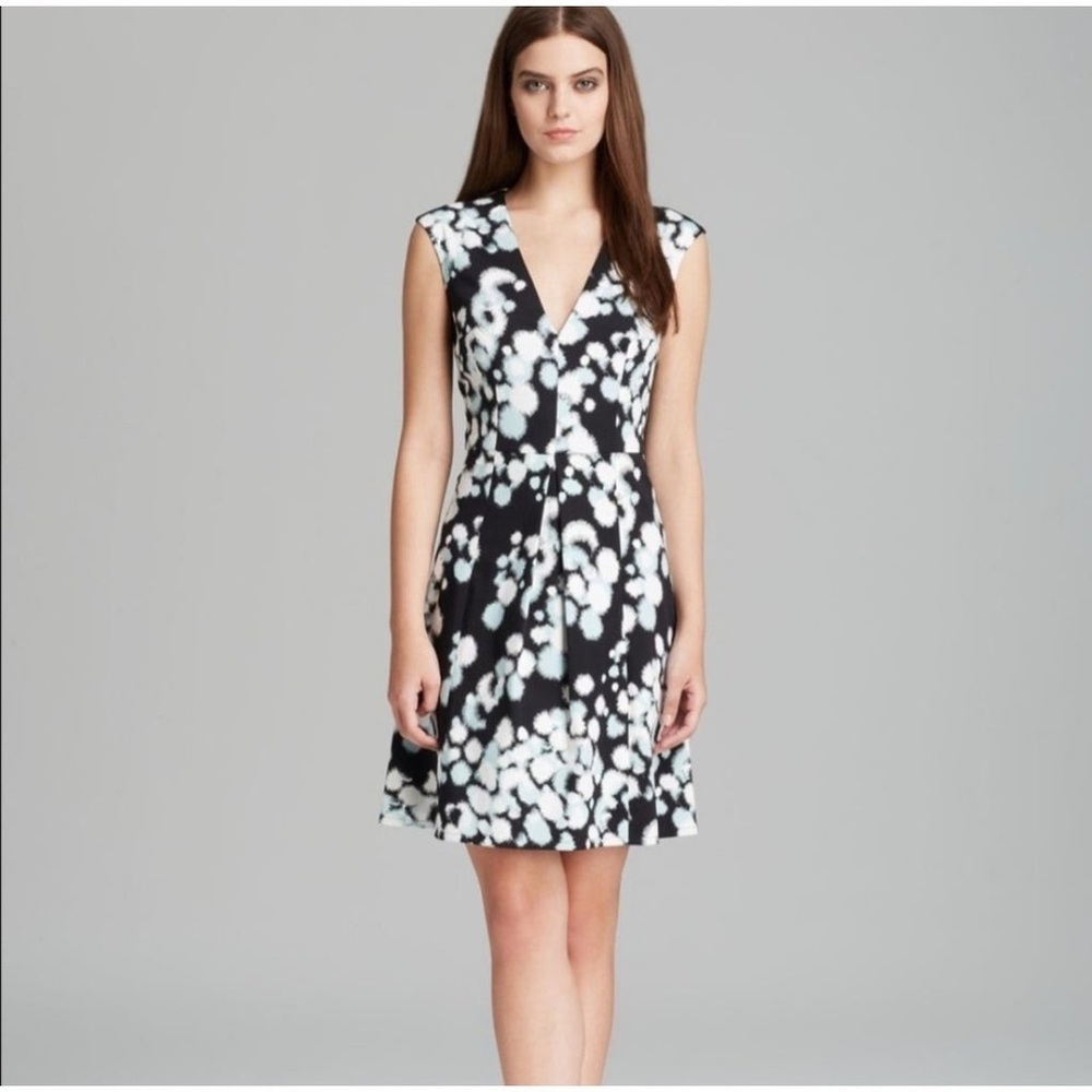 French Connection Sleeveless V Neck Abstract Dot Print Fit & Flare Mini Dress, 4